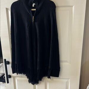 St. John Elegant Black Knit Poncho